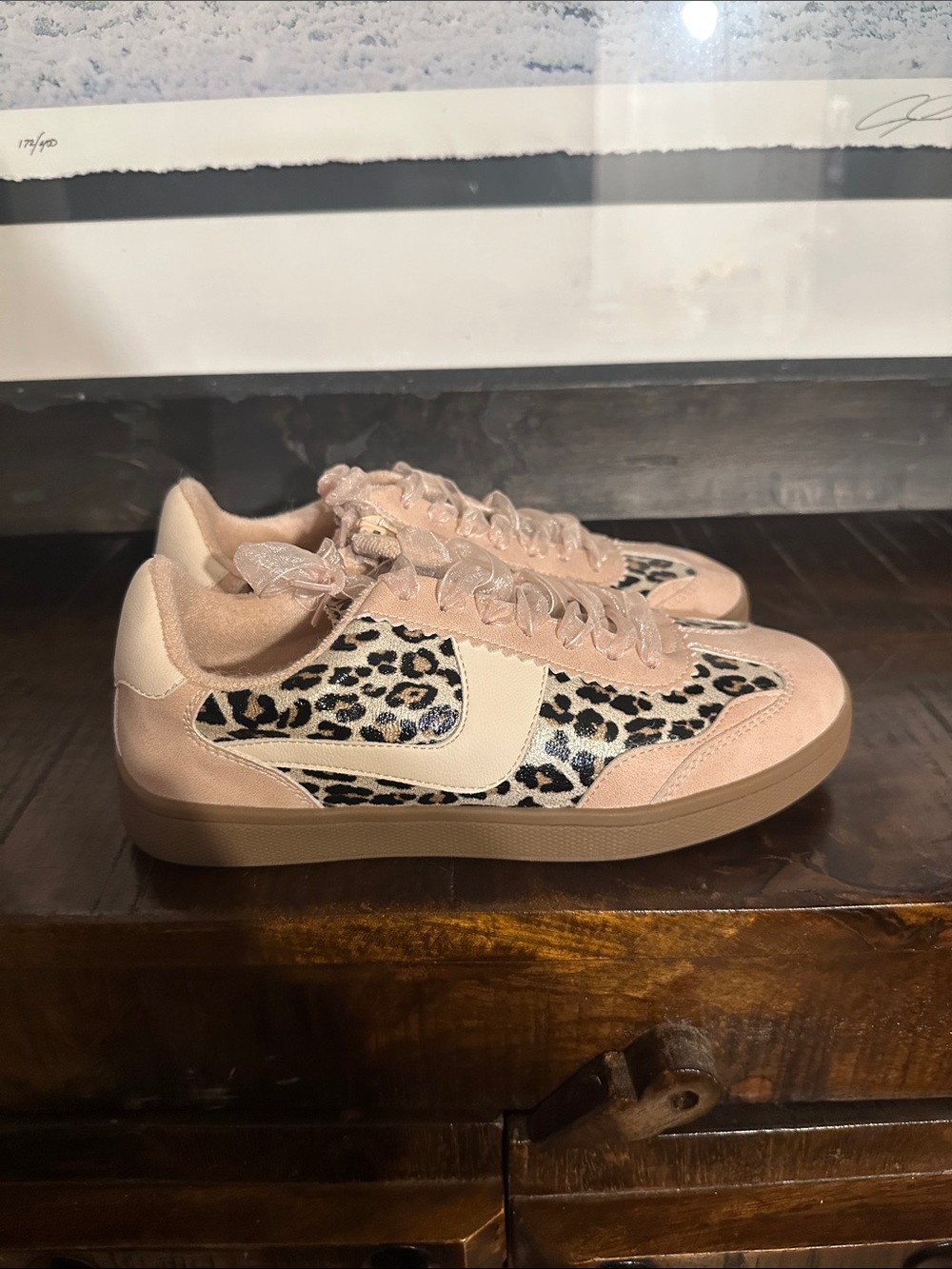 DV by Dolce Vita Pink Leopard Accent Kids Sneakers
